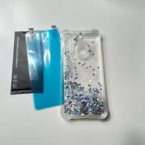 Silver Glitter Case w/ Screen Protector